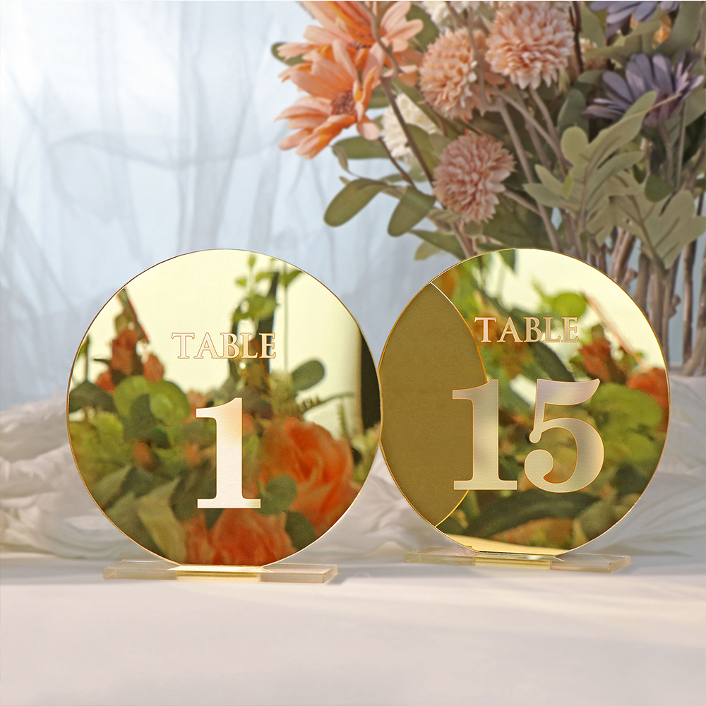Acrylic Wedding Table Number S - Table Number Gold 评论和价格