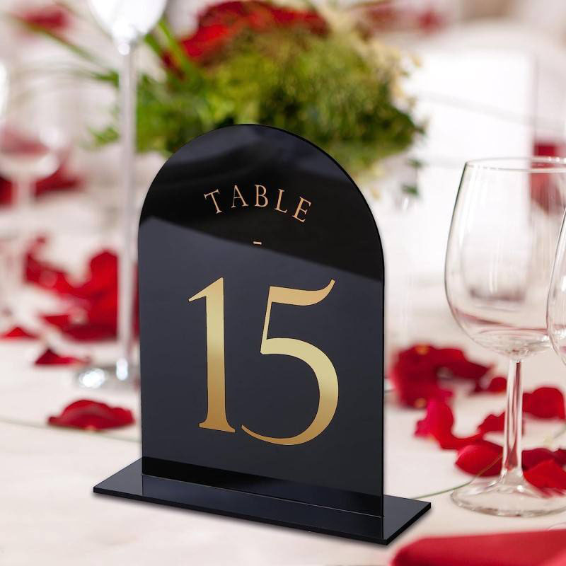 Arched Acrylic Table Numbers W - Table Number Gold 评论和价格