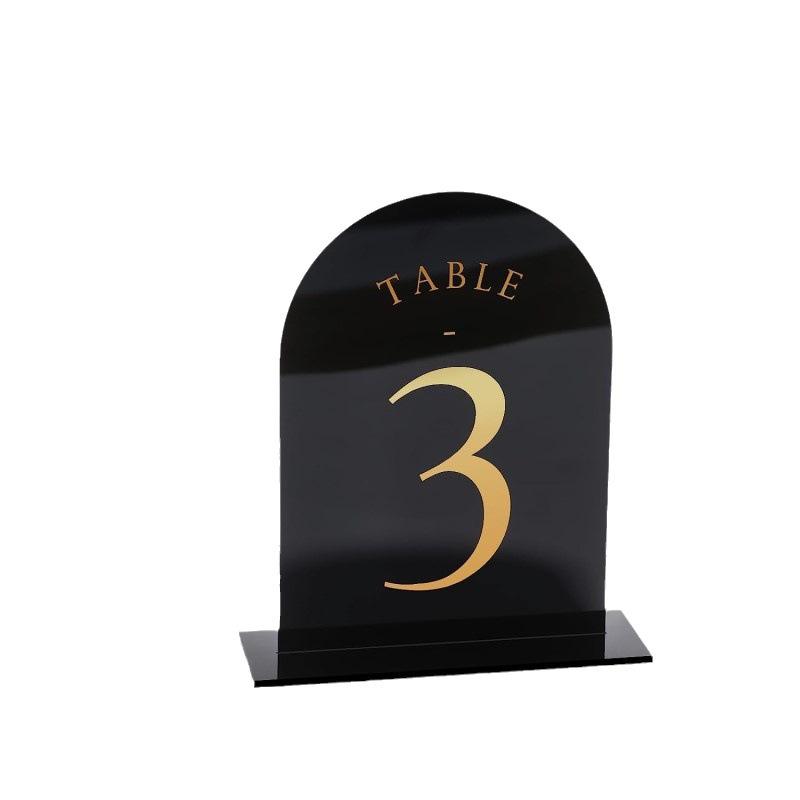 Arched Acrylic Table Numbers W - Table Number Gold 评论和价格