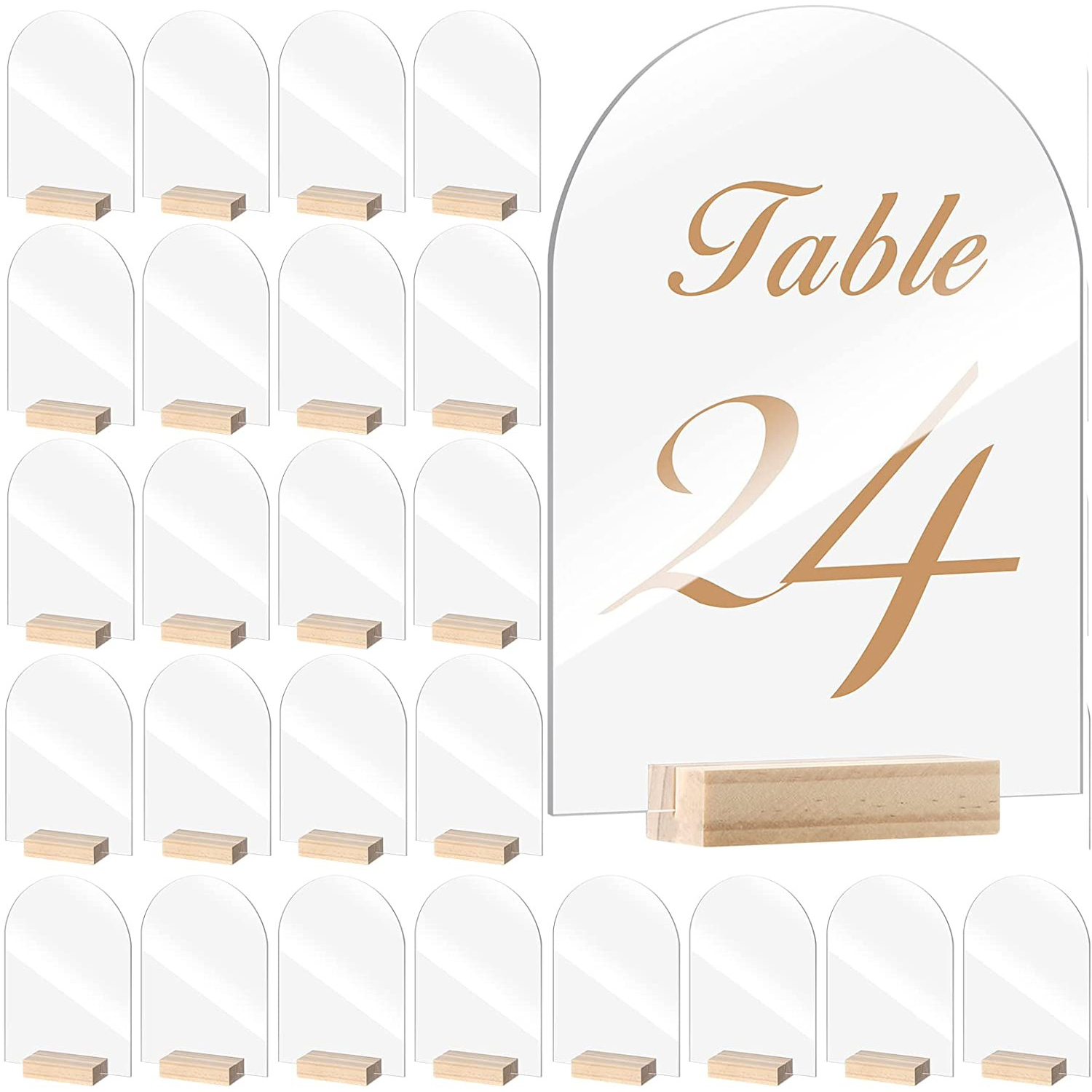 10/20/30/50PCS Arch Acrylic Si - Table Number Gold 评论和价格