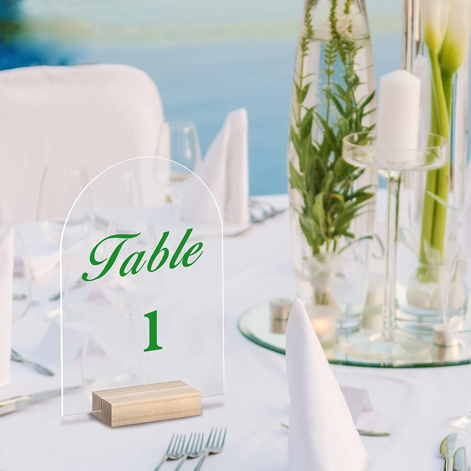 10/20/30/50PCS Arch Acrylic Si - Table Number Gold 评论和价格