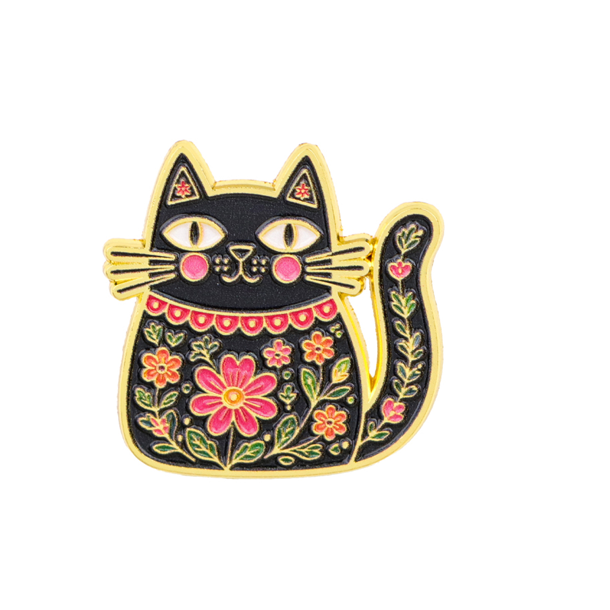 Folk Art Floral Black Cat Enam - Good Floral & Wedding Decor Supply 评论和价格