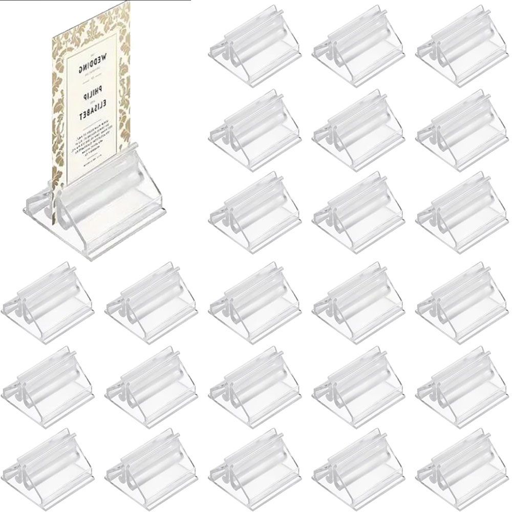 12/24/48Pcs Mini Clear Stands  - Table Number Gold 评论和价格