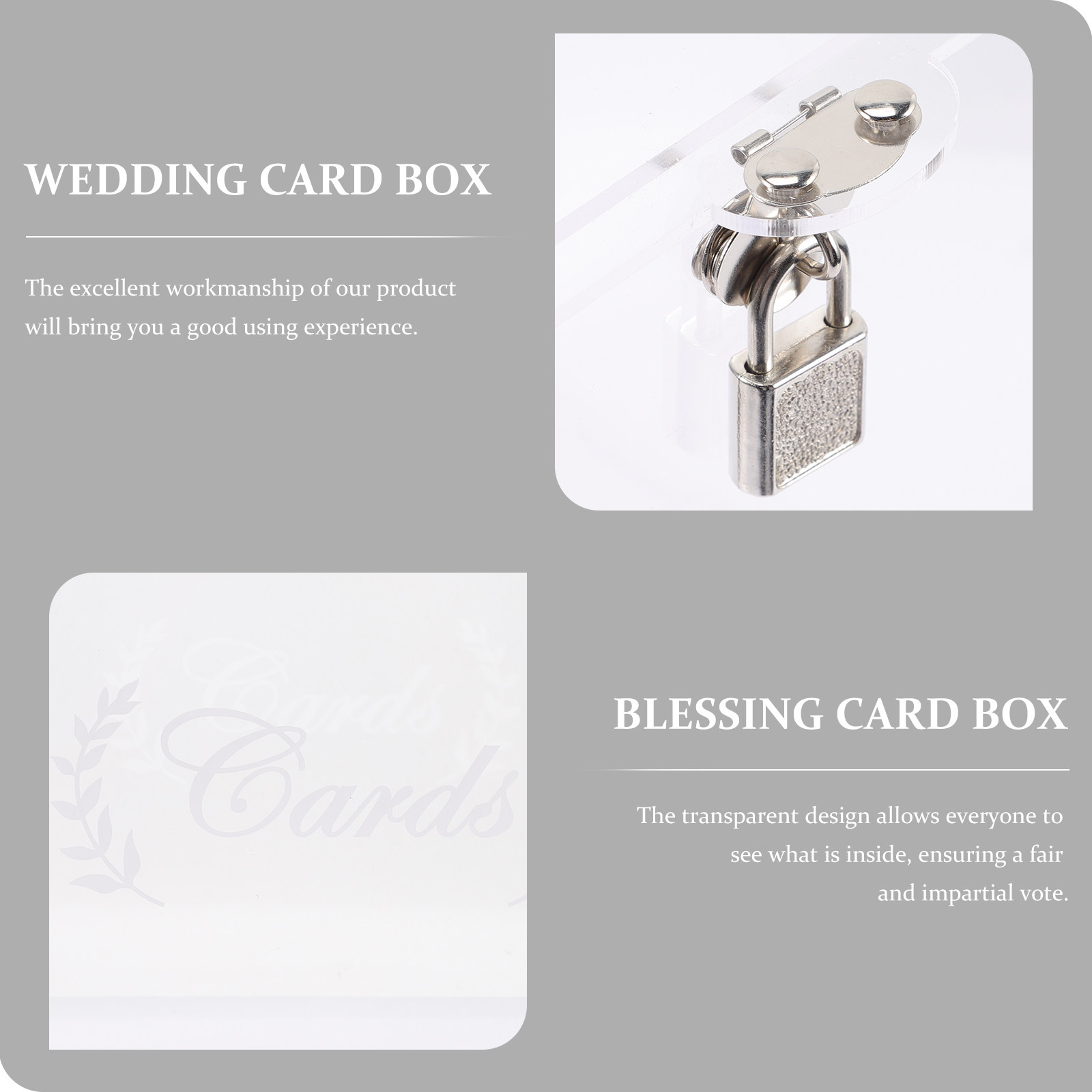 Acrylic Transparent Wedding Ca - Wedding Card Box 评论和价格
